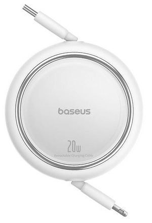 Miniatura produktu: Kabel przewód Baseus Free2Pull zwijany USB-C do Lightning 20W 1m - biały