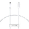 Kabel przewód Baseus CB000066 USB4 - USB-C 240W PD 8K 60Hz 1m - biały