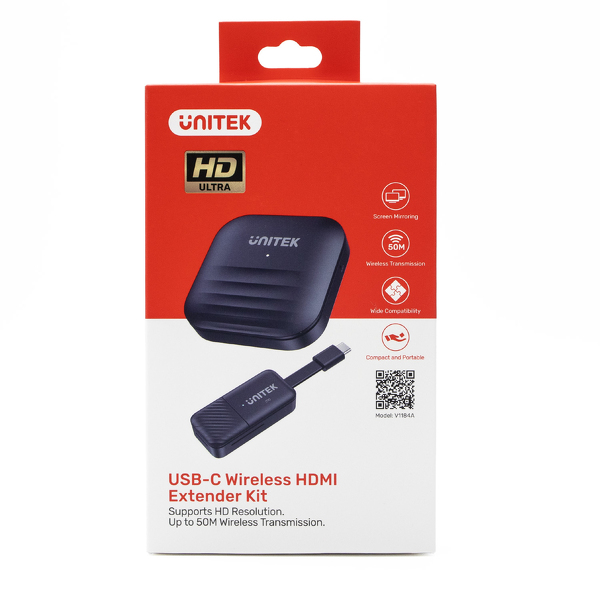 Zdjęcie produktu: Bezprzewodowy nadajnik HDMI Unitek zasięg do 50m, czarny (V1184A01) Zdjęcie produktu: Bezprzewodowy nadajnik HDMI Unitek zasięg do 50m, czarny (V1184A01)
