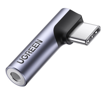 Miniatura produktu: Adapter audio Ugreen AV154 USB-C (męski) kątowy / mini jack 3.5mm (żeński) - szary (80384)