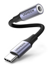 Miniatura zdjęcia: Adapter Audio Ugreen TYP-C + minijack 3,5mm 10cm z oplotem - szary (AV161)