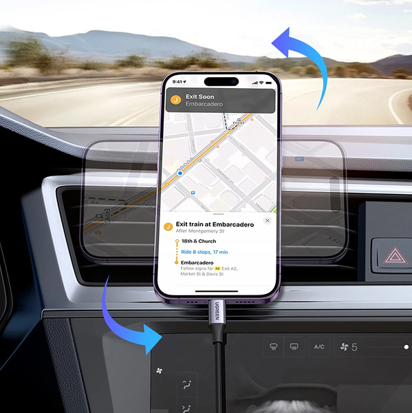 Zdjęcie produktu: Samochodowy uchwyt magnetyczny do telefonu Ugreen LP428 do kratki nawiewu - czarny (15846)