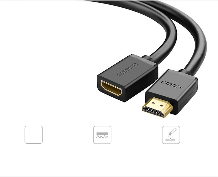 Zdjęcie produktu: Kabel przedłużacz HDMI męski do HDMI żeński UGREEN HD107, FullHD, 3D, 3m (czarny) (10145)