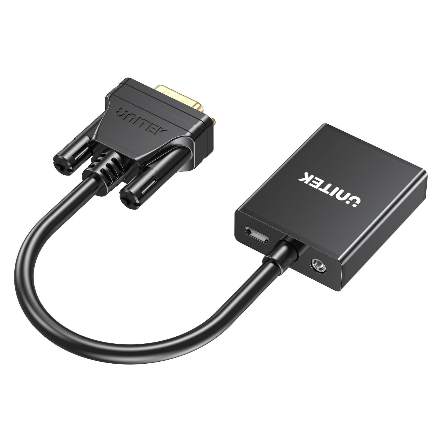 Adapter VGA + MiniJack AUDIO do HDMI FullHD Unitek 15cm