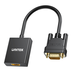 Miniatura produktu: Adapter VGA na HDMI FullHD Unitek czarny 15cm