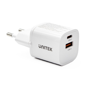 Miniatura produktu: Ładowarka sieciowa, x USB-A 1x USB-C QC PC 3.0 33W Unitek - biała (P1125AWH01-EU)