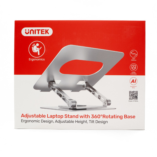 Zdjęcie produktu: Podstawka pod laptopa Unitek regulowana 360°, 10