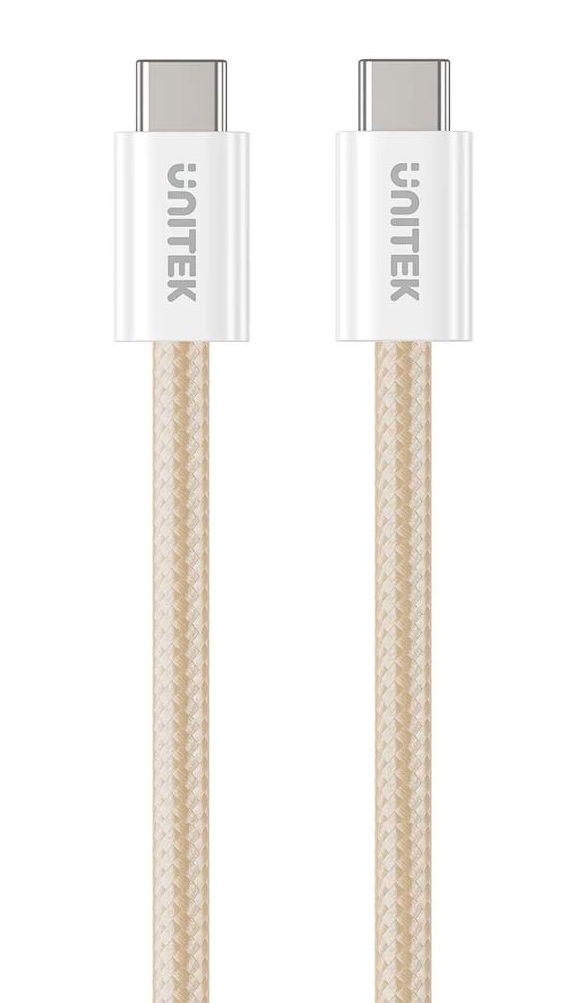 Kabel w oplocie zwijany magnetycznie USB C PD 100W 1m - beżowy (C14141ACL01-1M)