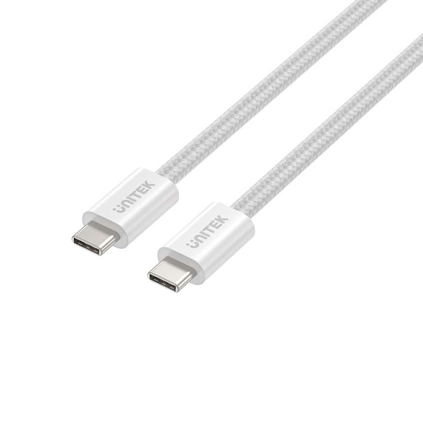 Zdjęcie produktu: Kabel w oplocie zwijany magnetycznie USB C PD 100W 1m - biały ( C14141AWH01-1M)