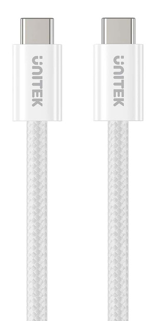 Miniatura produktu: Kabel w oplocie zwijany magnetycznie Unitek USB C PD 100W 1m - biały ( C14141AWH01-1M)