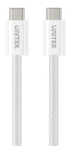 Miniatura zdjęcia: Kabel w oplocie zwijany magnetycznie USB C PD 100W 1m - biały ( C14141AWH01-1M)