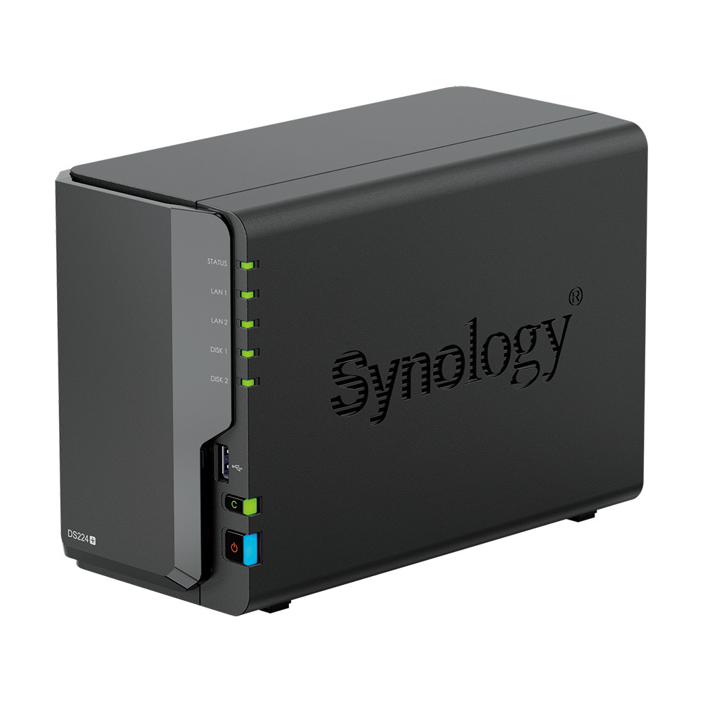 Serwer plików Synology DS224+ 2-bay, Intel Celeron J4125 4-core 2.0 GHz, 18G DDR4 RAM(ZAM), 2xGbE LAN, 2xUSB 3.2.1