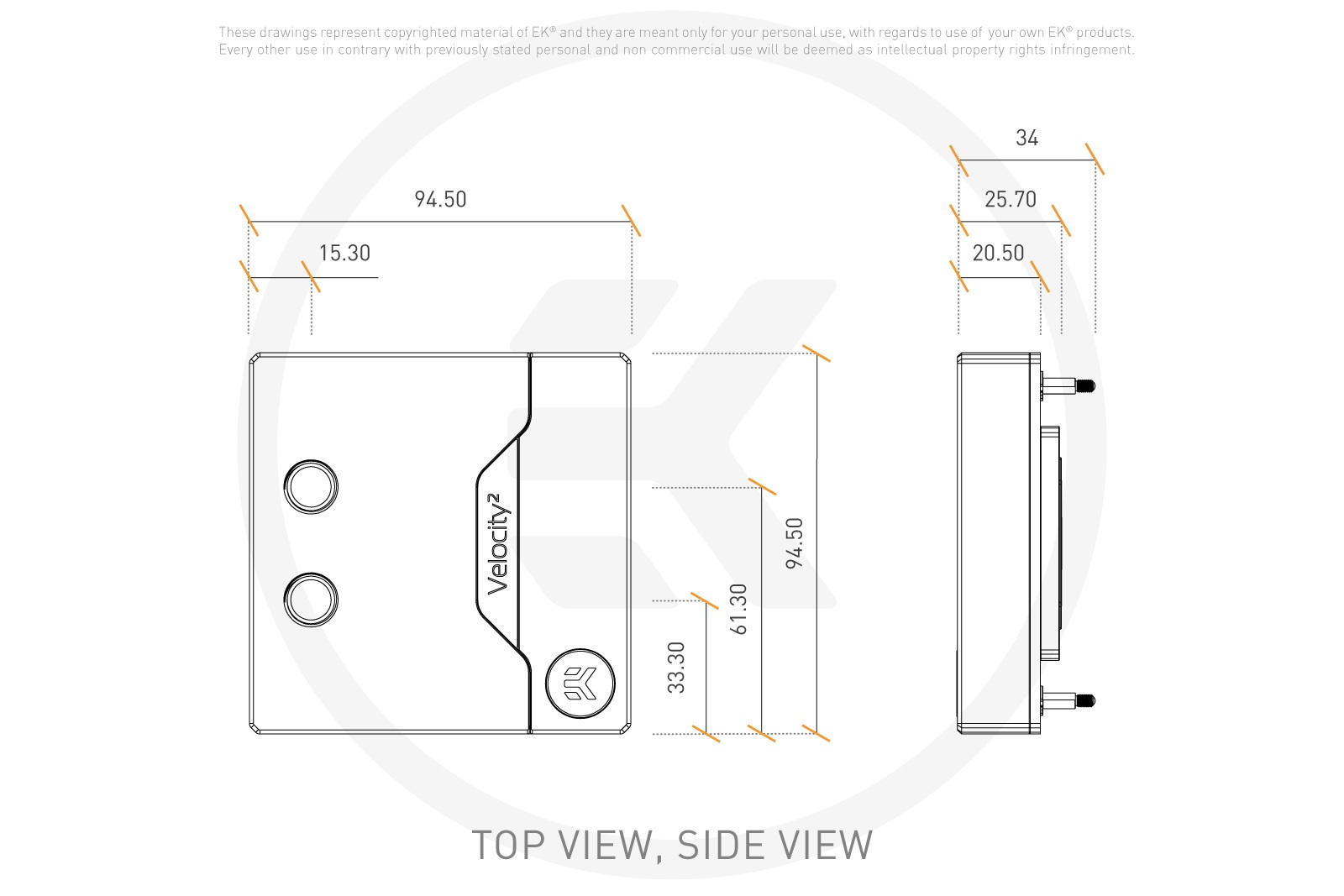 EK-Quantum Velocity2 D-RGB - 1700 Nickel + Acetal