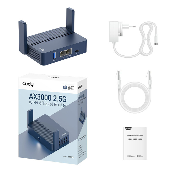 Zdjęcie produktu: Router CUDY TR3000 |  Wi-Fi 6, 2,4GHz/5GHz, USB, Mesh
