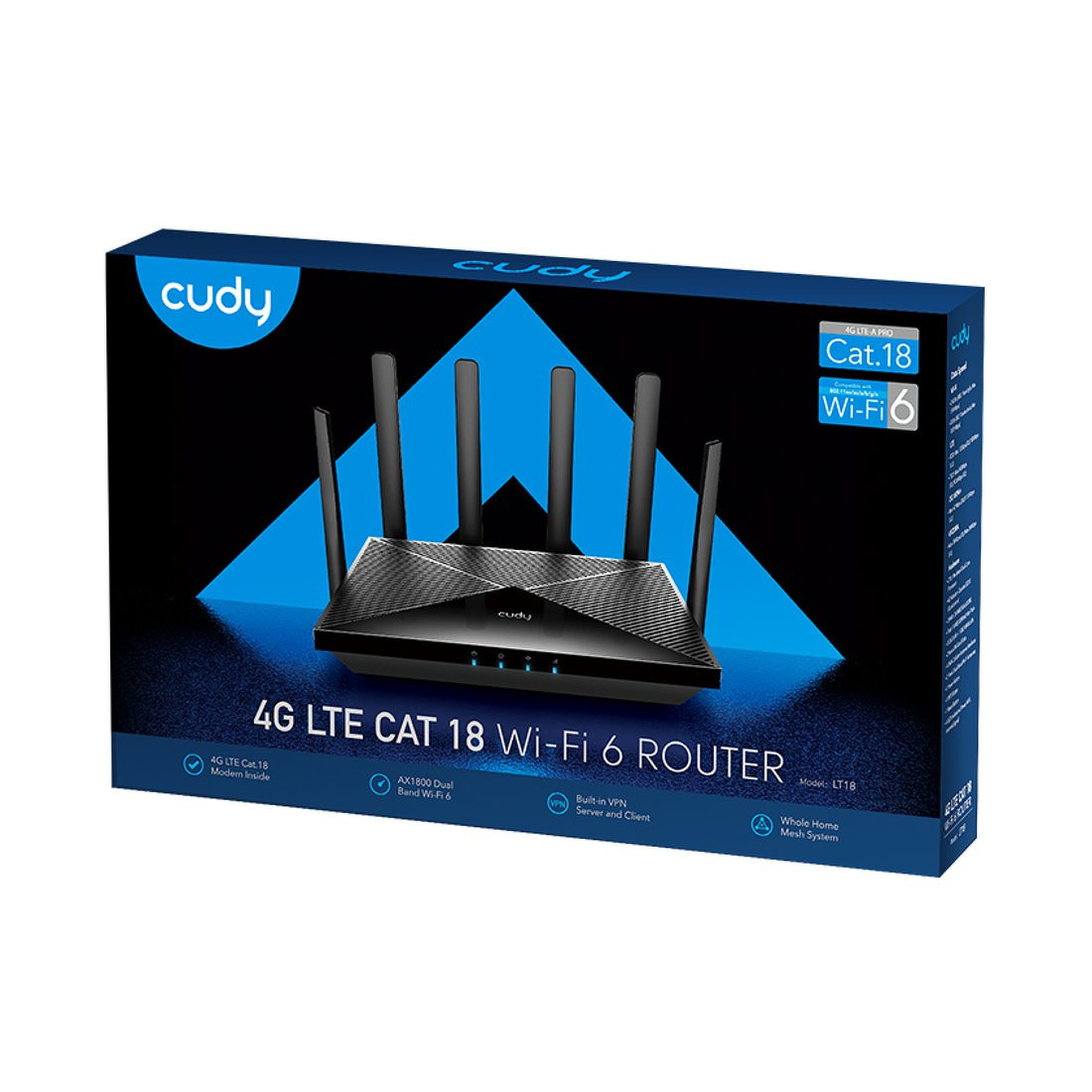 Router na karte SIM CUDY LT18 | Wi-Fi 6, 4G LTE, MESH, Gigabit