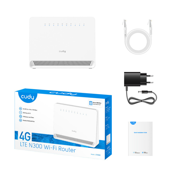Zdjęcie produktu: Router na karte SIM CUDY LT400E_EU | Wi-Fi 4, 4G LTE