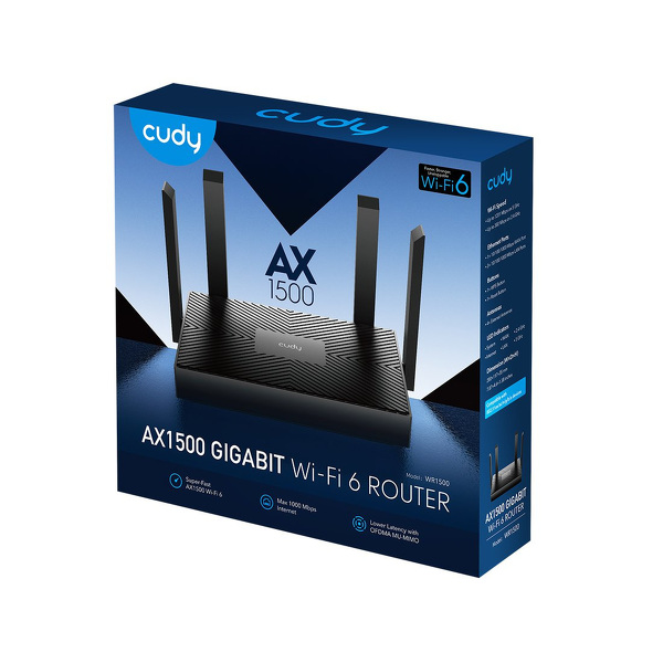 Zdjęcie produktu: Router CUDY WR1500 | Wi-Fi 6, 2,4GHz/5GHz, Gigabit, MESH