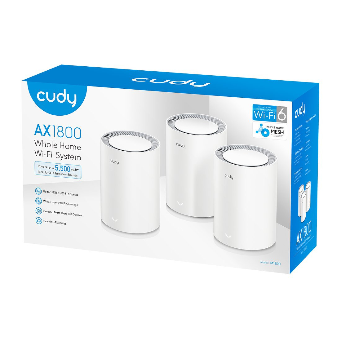 Mesh CUDY M1800(3-PACK) | WiFi 6, 2,4GHz/5GHz