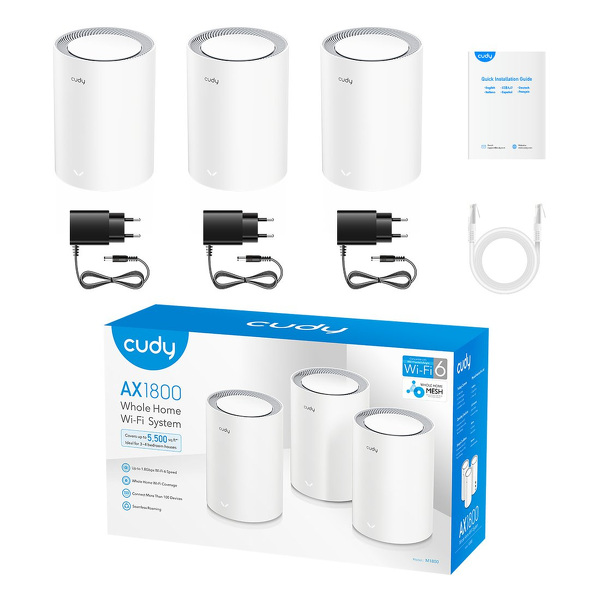 Zdjęcie produktu: Mesh CUDY M1800(3-PACK) | WiFi 6, 2,4GHz/5GHz