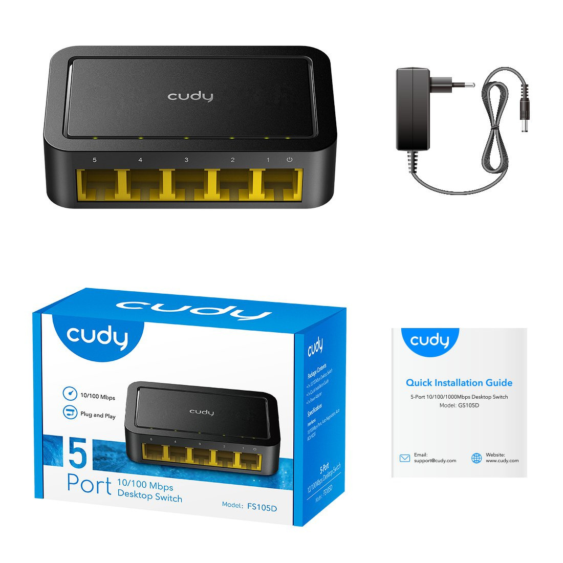 Przełącznik sieciowy switch CUDY FS105D | 5-portowy 10/100