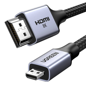 Miniatura produktu: Kabel przewód micro HDMI - HDMI 2.1 8K 60Hz Ugreen HD164 2m - szary (15517)