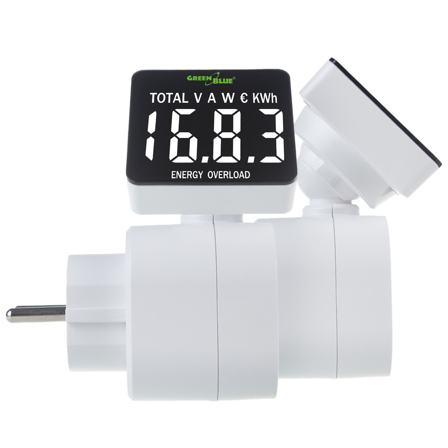 Miernik energii GreenBlue, watomierz, 16A, max. 3680W, podtrz.pamięci, GB620 F