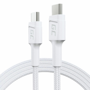 Miniatura produktu: Kabel Biały USB-C Typ C 1,2m Greencell PowerStream, Power Delivery 60W, Quick Charge 3.0