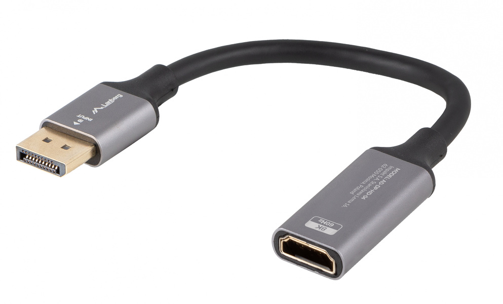 Zdjęcie produktu: Adapter Displayport [M] 1.4 do HDMI [F] 2.1 8K@60Hz 20 cm