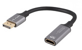 Adapter Displayport [M] 1.4 do HDMI [F] 2.1 8K@60Hz na kablu 20cm Lanberg - srebrny (AD-DP-HD-04)