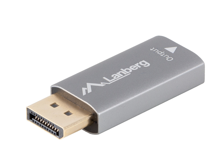 Zdjęcie produktu: Adapter Displayport [M] 1.4 do HDMI [F] 2.1 8K@60Hz Lanberg - srebrny (AD-DP-HD-03)