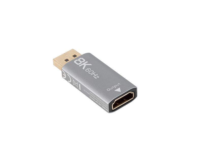 Zdjęcie produktu: Adapter Displayport [M] 1.4 do HDMI [F] 2.1 8K@60Hz Lanberg - srebrny (AD-DP-HD-03)