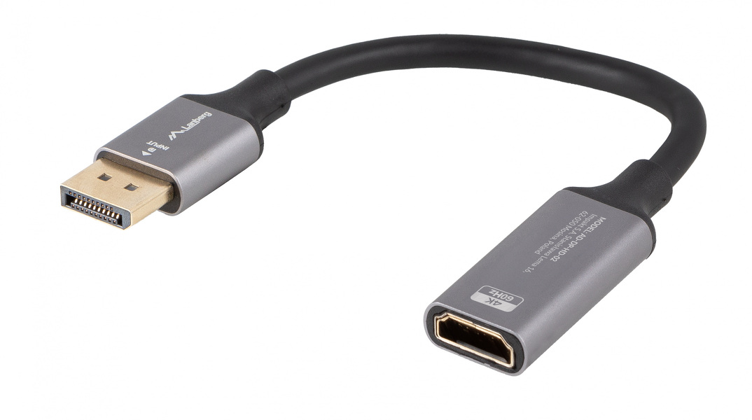 Zdjęcie produktu: Adapter Displayport [M] 1.2 do HDMI [F] 2.0 4K@60Hz 20cm