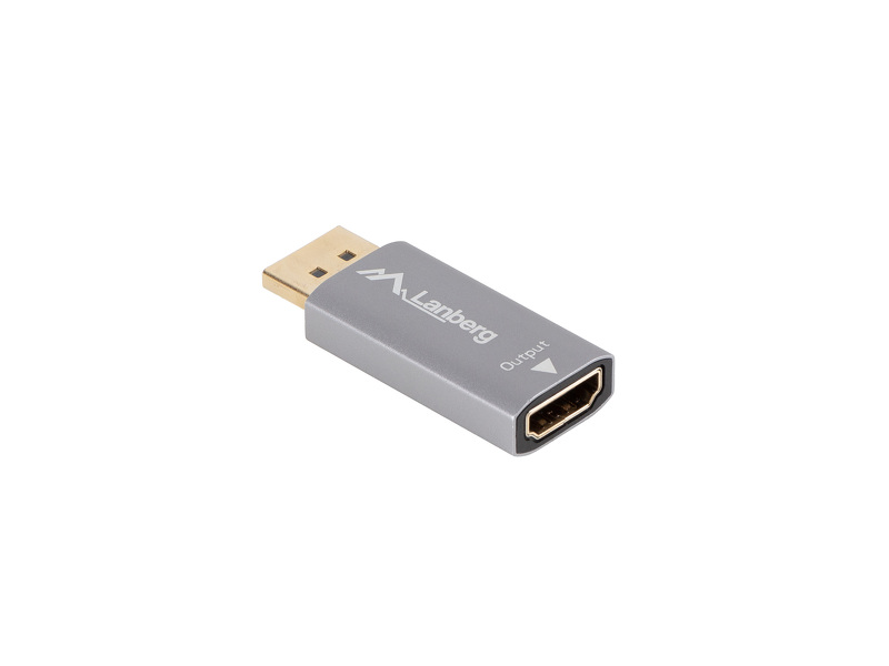 Zdjęcie produktu: Adapter Displayport [M] 1.2 do HDMI [F] 2.0 4K@60Hz Lanberg - srebrny (AD-DP-HD-01)