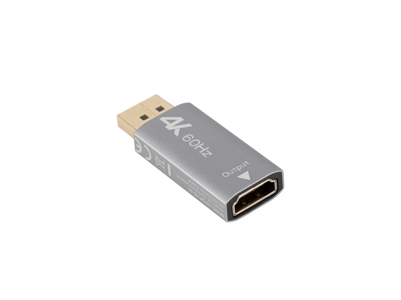 Zdjęcie produktu: Adapter Displayport [M] 1.2 do HDMI [F] 2.0 4K@60Hz Lanberg - srebrny (AD-DP-HD-01)