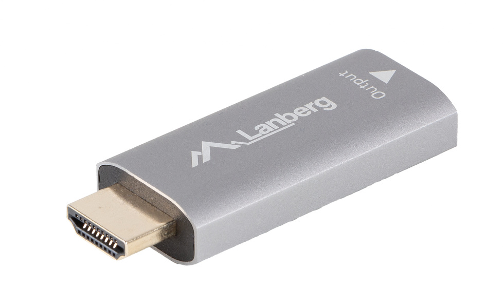 Zdjęcie produktu: Adapter HDMI [M] 2.0 do Displayport [F] 1.2 4K@60Hz Lanberg - srebrny (AD-HD-DP-01)