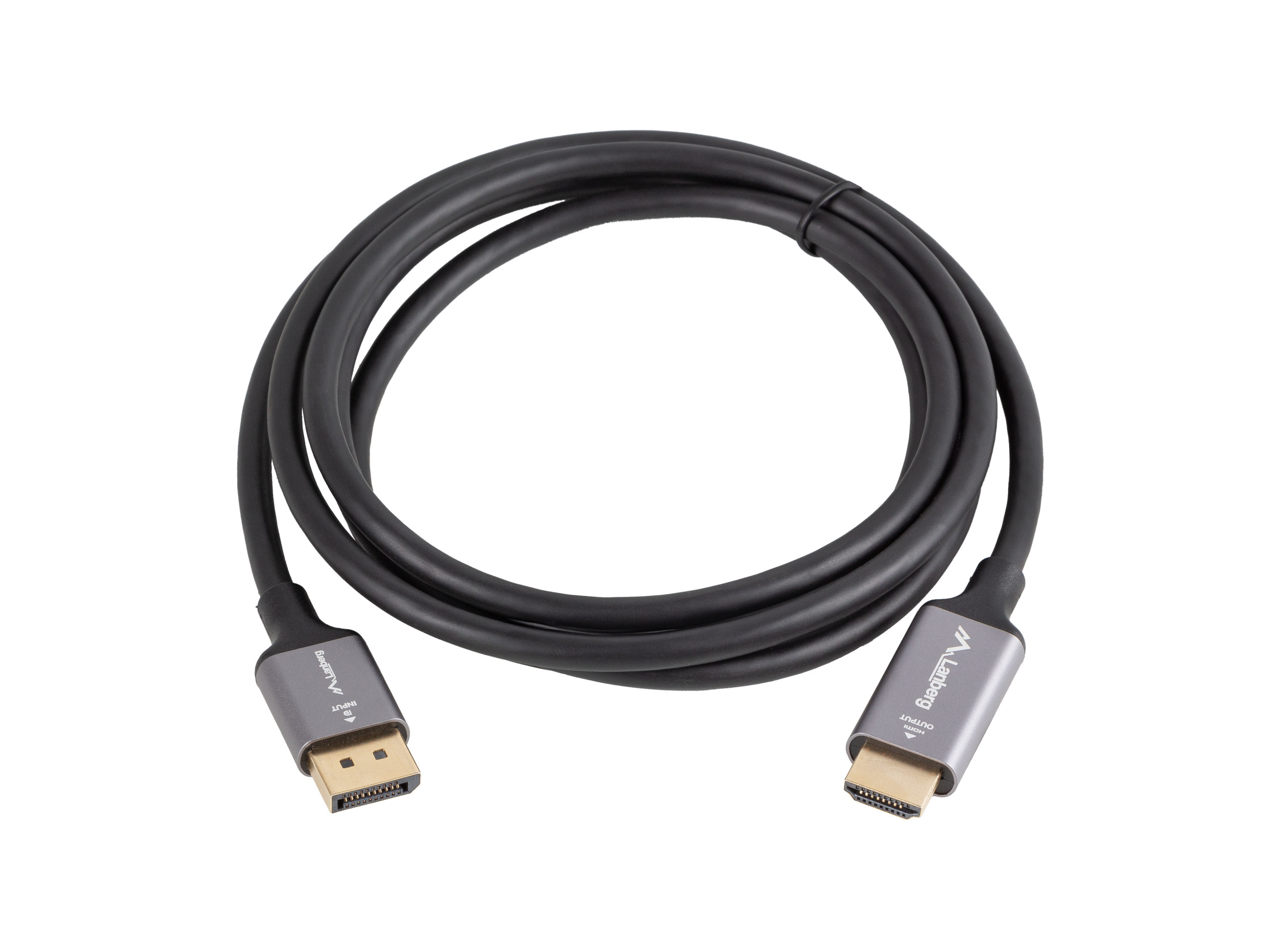 Kabel DisplayPort 1.2 [M] do HDMI 2.0 [M] Lanberg 4K@60Hz - 1m (CA-DPHD-20CU-0010-BK)