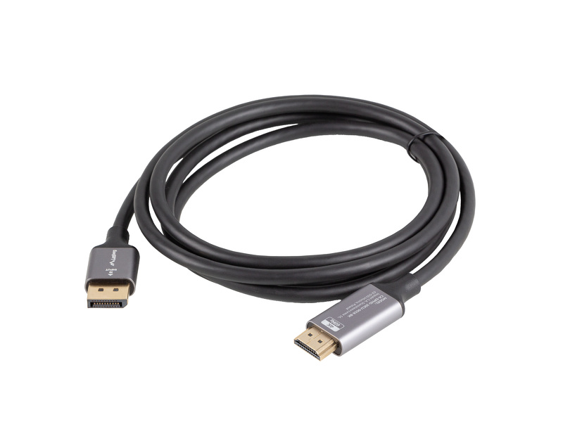 Zdjęcie produktu: Kabel DisplayPort 1.2 [M] do HDMI 2.0 [M] Lanberg 4K@60Hz - 1m (CA-DPHD-20CU-0010-BK)