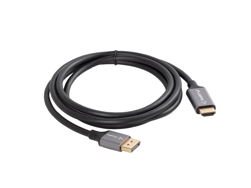 Zdjęcie produktu: Kabel DisplayPort 1.2 [M] do HDMI 2.0 [M] Lanberg 4K@60Hz - 1m (CA-DPHD-20CU-0010-BK)