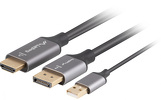 Kabel HDMI 2.0 [M] do DisplayPort 1.2 [M] Lanberg 4K@60Hz - 1.8m (CA-HDDP-20CU-0018-BK)