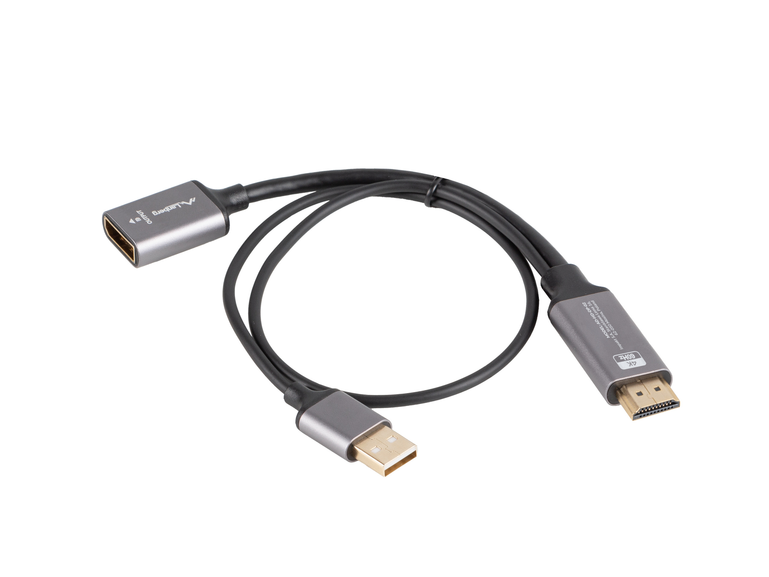 Adapter HDMI [M] 2.0 do Displayport 1.2 4K@60Hz 20cm