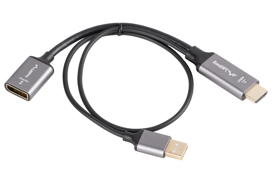 Zdjęcie produktu: Adapter HDMI [M] 2.0 do Displayport 1.2 4K@60Hz 20cm
