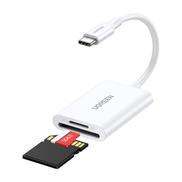 Zdjęcie produktu: Czytnik kart UGREEN SD / microSD na USB 3.0 / USB Typ-C CM265 (biały) (35506)
