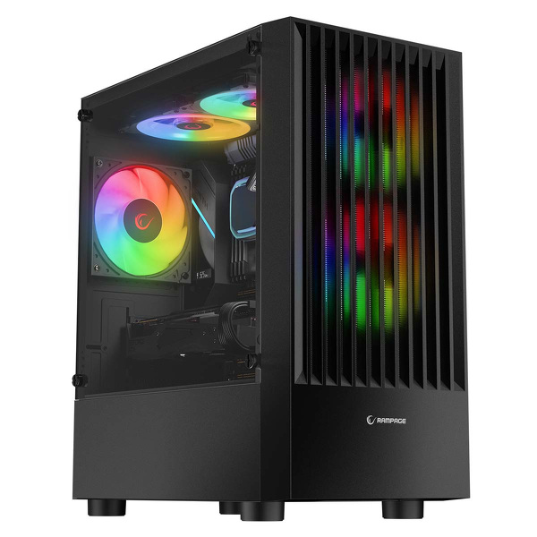 Zdjęcie produktu: Obudowa do komputera Rampage Lyra Mesh Mid-T 3x wentylator RGB czarna