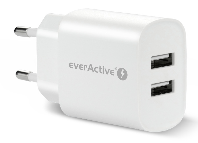 Zdjęcie produktu: Ładowarka sieciowa everActive 2xUSB 2,4A SC-220