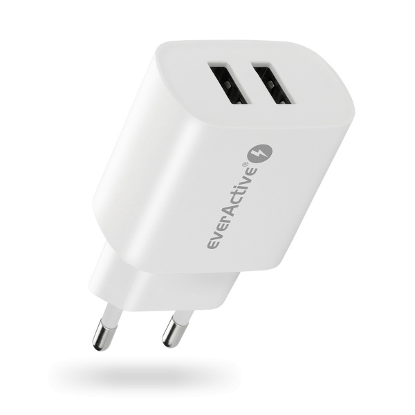 Zdjęcie produktu: Ładowarka sieciowa everActive 2xUSB 2,4A SC-220