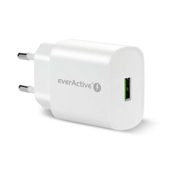 Zdjęcie produktu: Ładowarka sieciowa everActive SC-250Q z gniazdem USB QC3.0 18W Zdjęcie produktu: Ładowarka sieciowa everActive SC-250Q z gniazdem USB QC3.0 18W