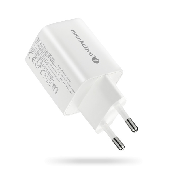 Zdjęcie produktu: Ładowarka sieciowa everActive GaN SC-450Q z gniazdem USB oraz USB-C PD PPS QC4+ 45W