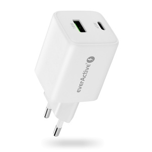 Miniatura produktu: Ładowarka sieciowa everActive GaN SC-450Q z gniazdem USB oraz USB-C PD PPS QC4+ 45W