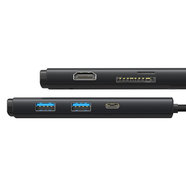 Zdjęcie produktu: Hub 6w1 Baseus Lite Series USB-C do 2x USB 3.0 + USB-C + HDMI + SD/TF (czarny) Zdjęcie produktu: Hub 6w1 Baseus Lite Series USB-C do 2x USB 3.0 + USB-C + HDMI + SD/TF (czarny)