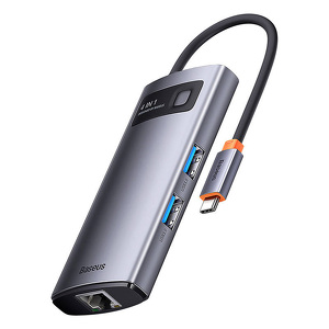 Miniatura produktu: Hub 4w1 Baseus Metal Gleam Series, USB-C do 3x USB 3.0 + Ethernet RJ45